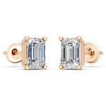 Load image into Gallery viewer, Jaara Emerald Solitaire Diamond stud Earring