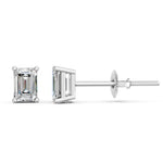 Load image into Gallery viewer, Jaara Emerald Solitaire Diamond stud Earring