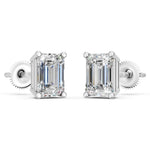 Load image into Gallery viewer, Ivira Emerald Solitaire Diamond stud Earring
