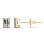 Load image into Gallery viewer, Ivana Emerald Solitaire Diamond stud Earring
