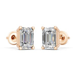 Load image into Gallery viewer, Isira Emerald Solitaire Diamond stud Earring