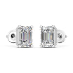 Load image into Gallery viewer, Isira Emerald Solitaire Diamond stud Earring