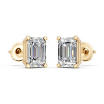 Load image into Gallery viewer, Isira Emerald Solitaire Diamond stud Earring