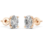 Load image into Gallery viewer, Iraza Oval Solitaire Diamond stud Earring