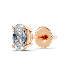 Load image into Gallery viewer, Ihina Oval Solitaire Diamond stud Earring