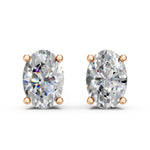 Load image into Gallery viewer, Ihina Oval Solitaire Diamond stud Earring