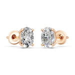 Load image into Gallery viewer, Ihina Oval Solitaire Diamond stud Earring
