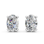 Load image into Gallery viewer, Ihina Oval Solitaire Diamond stud Earring