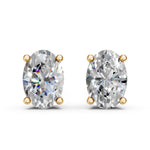 Load image into Gallery viewer, Ihina Oval Solitaire Diamond stud Earring