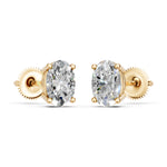 Load image into Gallery viewer, Ihina Oval Solitaire Diamond stud Earring