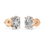 Load image into Gallery viewer, Iesha Oval Solitaire Diamond stud Earring