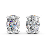 Load image into Gallery viewer, Iesha Oval Solitaire Diamond stud Earring