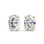 Load image into Gallery viewer, Iaira Oval Solitaire Diamond stud Earring