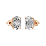 Load image into Gallery viewer, Iaara Oval Solitaire Diamond stud Earring