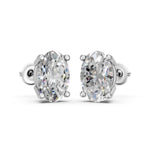 Load image into Gallery viewer, Huma Oval Solitaire Diamond stud Earring
