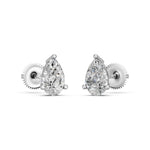 Load image into Gallery viewer, Hiyra Pear Solitaire Diamond stud Earring
