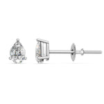 Load image into Gallery viewer, Hiyra Pear Solitaire Diamond stud Earring