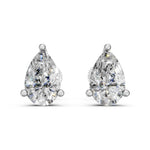 Load image into Gallery viewer, Hiyra Pear Solitaire Diamond stud Earring