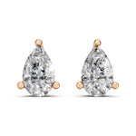 Load image into Gallery viewer, Hera Pear Solitaire Diamond stud Earring