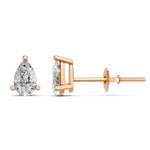 Load image into Gallery viewer, Hera Pear Solitaire Diamond stud Earring