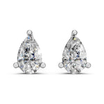 Load image into Gallery viewer, Hera Pear Solitaire Diamond stud Earring