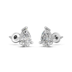 Load image into Gallery viewer, Hera Pear Solitaire Diamond stud Earring