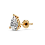 Load image into Gallery viewer, Hera Pear Solitaire Diamond stud Earring