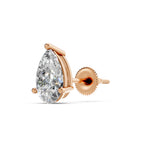 Load image into Gallery viewer, Havya Pear Solitaire Diamond stud Earring