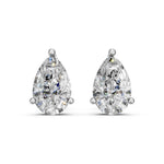 Load image into Gallery viewer, Havya Pear Solitaire Diamond stud Earring