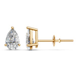Load image into Gallery viewer, Havya Pear Solitaire Diamond stud Earring