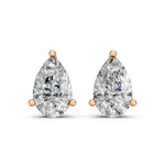 Load image into Gallery viewer, Halya Pear Solitaire Diamond stud Earring