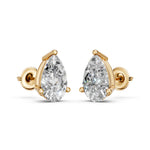 Load image into Gallery viewer, Halya Pear Solitaire Diamond stud Earring