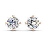 Load image into Gallery viewer, Gorza Round Solitaire Diamond stud Earring