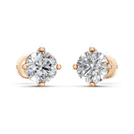 Load image into Gallery viewer, Gorza Round Solitaire Diamond stud Earring