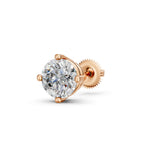 Load image into Gallery viewer, Gorza Round Solitaire Diamond stud Earring