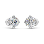 Load image into Gallery viewer, Gorza Round Solitaire Diamond stud Earring