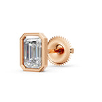 Load image into Gallery viewer, Gira Emerald Solitaire Diamond Bezal stud Earring