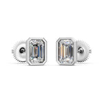 Load image into Gallery viewer, Gira Emerald Solitaire Diamond Bezal stud Earring