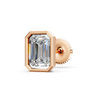 Load image into Gallery viewer, Giana Emerald Solitaire Diamond Bezal stud Earring