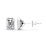 Load image into Gallery viewer, Meira Emerald Solitaire Diamond Stud Earring