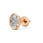Load image into Gallery viewer, Gavra Oval Solitaire Diamond Bezal stud Earring