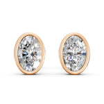 Load image into Gallery viewer, Gavra Oval Solitaire Diamond Bezal stud Earring