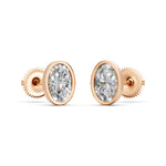 Load image into Gallery viewer, Gavra Oval Solitaire Diamond Bezal stud Earring