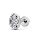 Load image into Gallery viewer, Gavra Oval Solitaire Diamond Bezal stud Earring