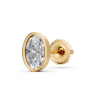 Load image into Gallery viewer, Gavra Oval Solitaire Diamond Bezal stud Earring