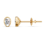 Load image into Gallery viewer, Gavra Oval Solitaire Diamond Bezal stud Earring