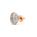 Load image into Gallery viewer, Galia Oval Solitaire Diamond Bezal stud Earring