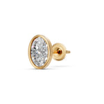 Load image into Gallery viewer, Galia Oval Solitaire Diamond Bezal stud Earring