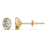 Load image into Gallery viewer, Galia Oval Solitaire Diamond Bezal stud Earring
