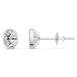 Load image into Gallery viewer, Gaira Oval Solitaire Diamond Bezal stud Earring